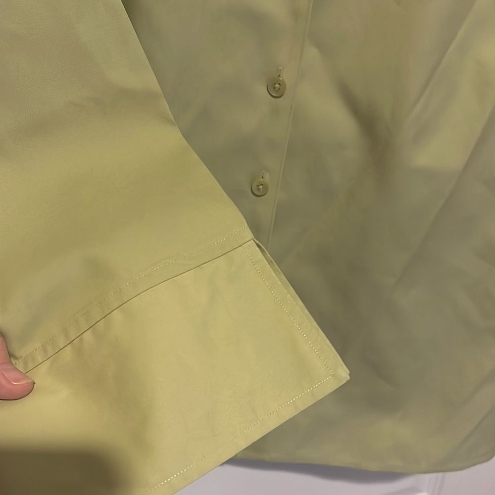 Talbots Wrinkle Resistant Button Down Blouse Sage… - image 4